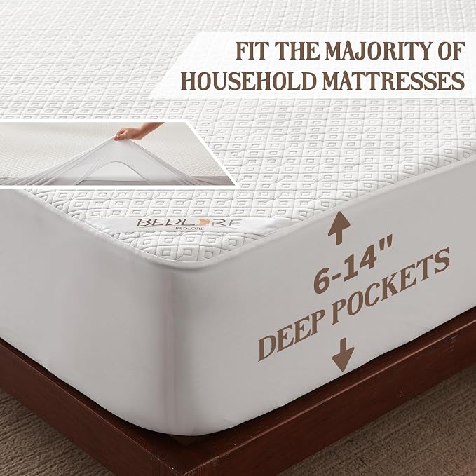 BEDLORE Twin Mattress Protector, Waterproof Noiseless Mattress Cover - Image 5