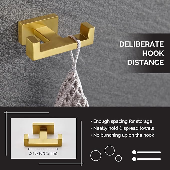 Angle Simple Towel Hook for Bathroom, SUS 304 Stainless Steel Hand Towel Holder - Image 3
