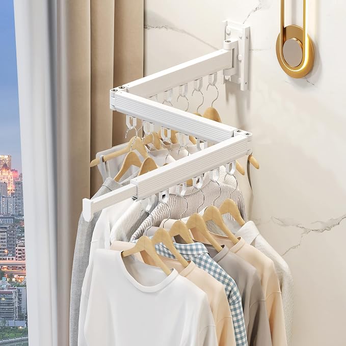 Wall Mounted Clothes Drying Rack, Retractable Laundry Rack - Image 8