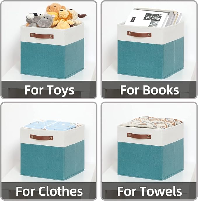 HNZIGE Storage Cubes Bins for Organization Set of 4, Fabric Storage Cube 12 x12 - Image 2