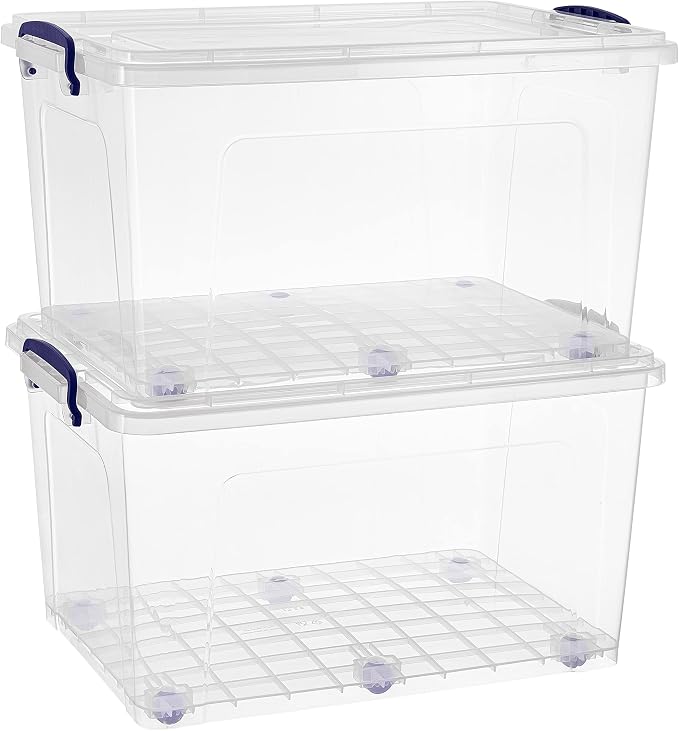 Superio Storage Bins with Lids, Stackable Totes, BPA Free, Odor Free, Organizer by Superio