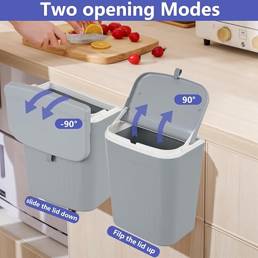 3.2 Gallon/12 L Wall Mounted Garbage Can, Hanging Cabinet Trash Can - Image 2