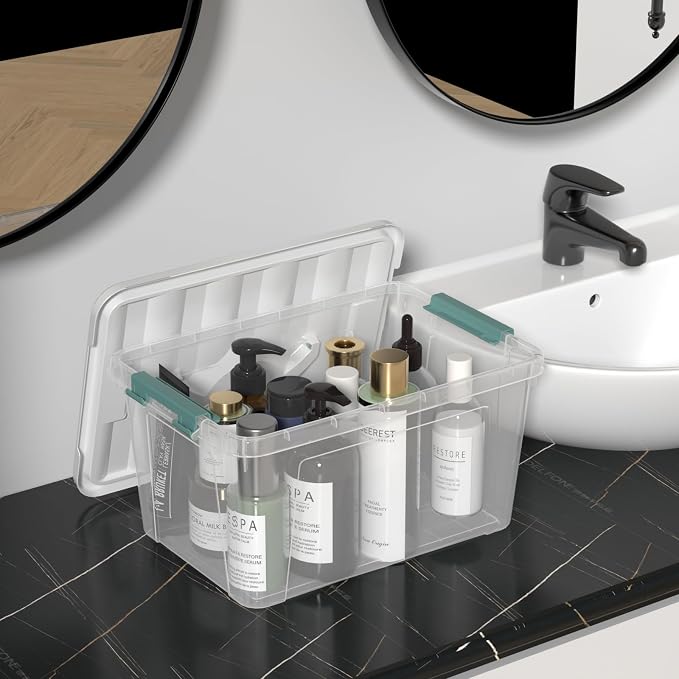 Zopnny 14 Quart Plastic Lidded Storage Bin - Image 5