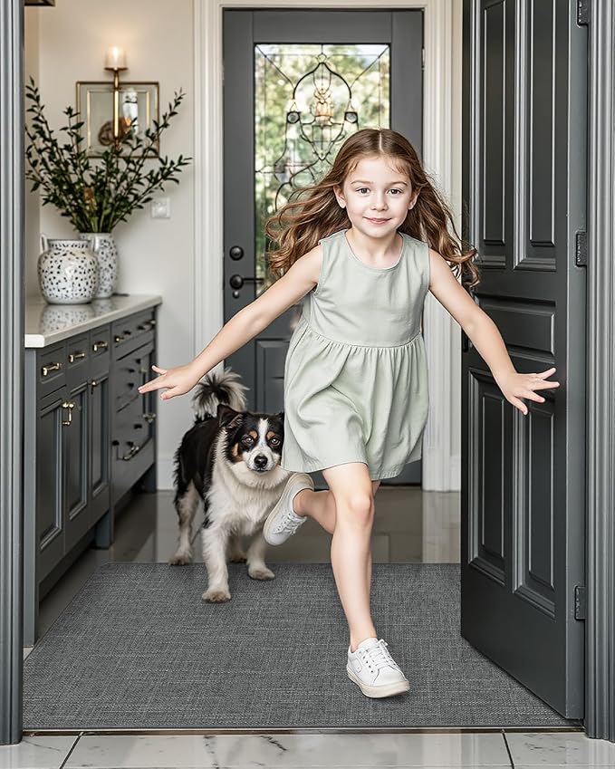 LUMI Ultra Thin Door Mat for Entryway, Low Profile Non Slip Rubber Backing - Image 5