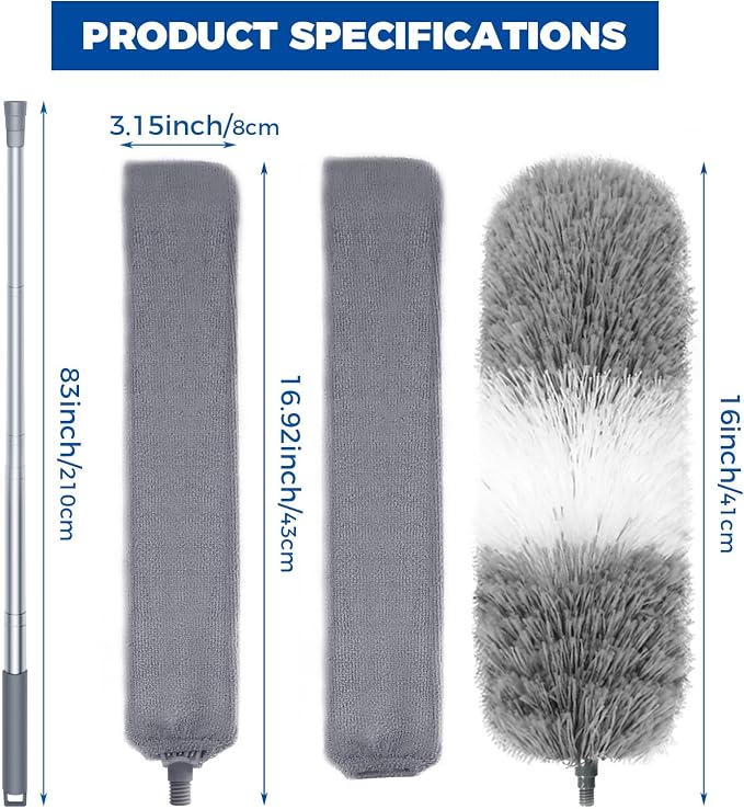 4 Pcs Dusters for Cleaning, 2 in 1 Microfiber Dusters and Retractable Gap Dust - Image 2