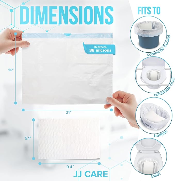 JJ CARE Bedside Commode Liners - Image 3