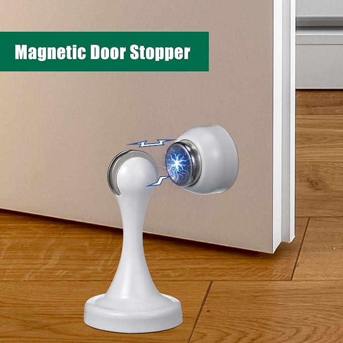 8 Pcs Magnetic Door Stoppers Stainless Steel Door Stops Magnetic Catch Holder - Image 3