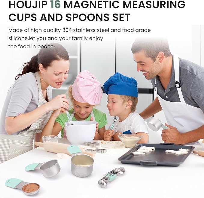 Magnetic Measuring Cups and Spoons Set-Heavy Duty 304 Stainless Steel，Double - Image 3
