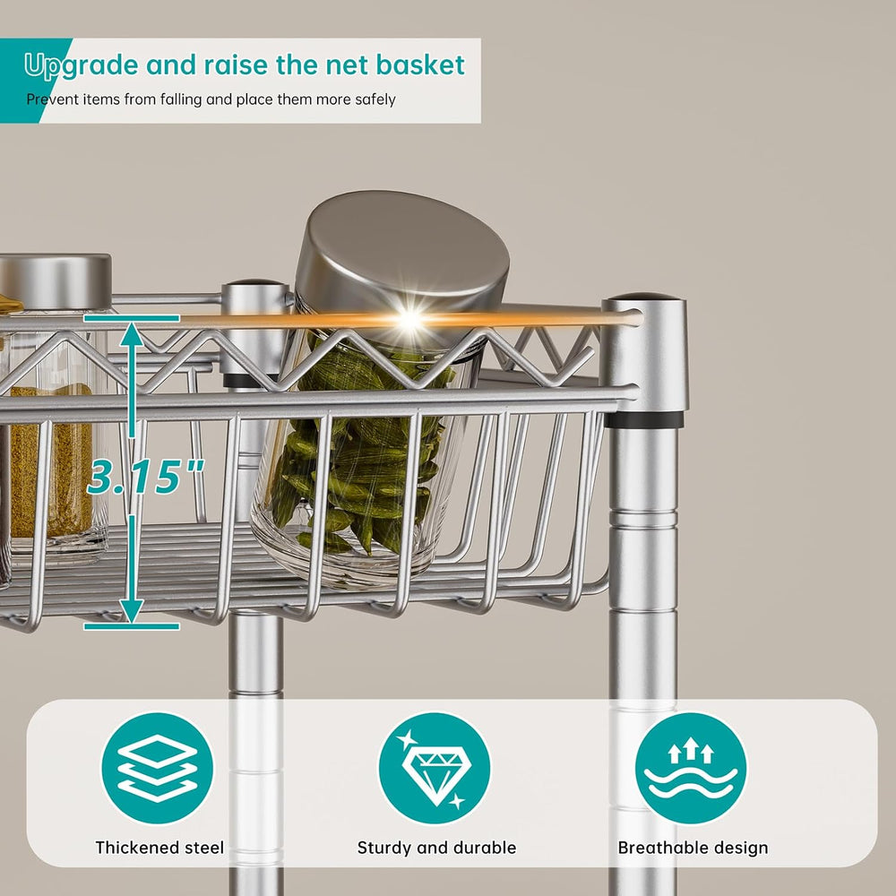 SINGAYE 6 Tier Shelf Wire Shelving Adjustable Storage Shelves Basket Rack