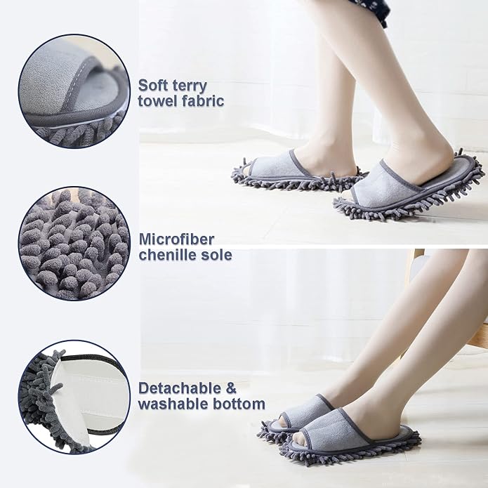 Women's Microfiber Floor Cleaning Mop Slippers - Image 4