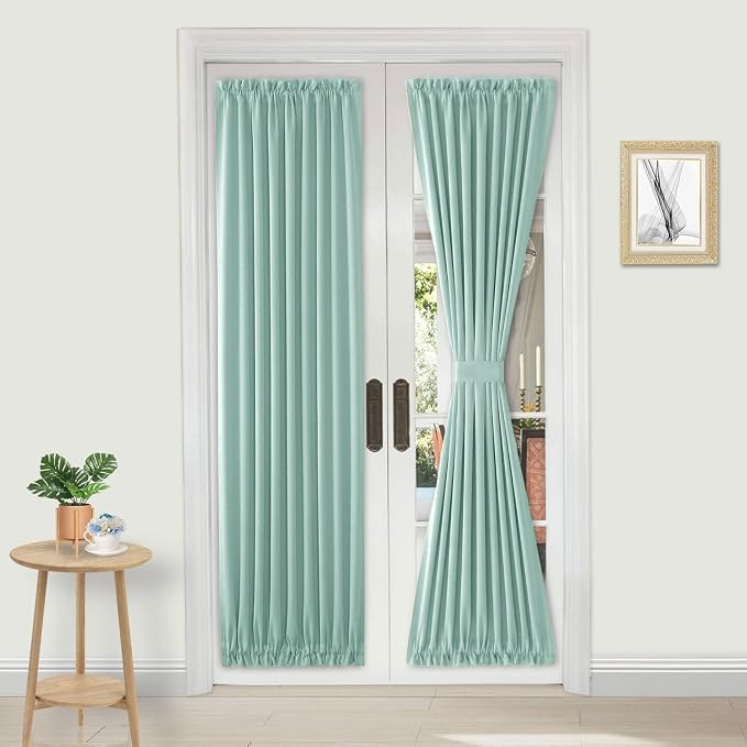 DWCN French Door Curtains – Rod Pocket Thermal Blackout Curtain by DWCN