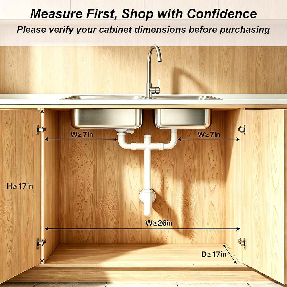 2 Pack Bathroom Under Sink Organizer, 3-Tier Pull Out Kitchen Cabinet Organiz...