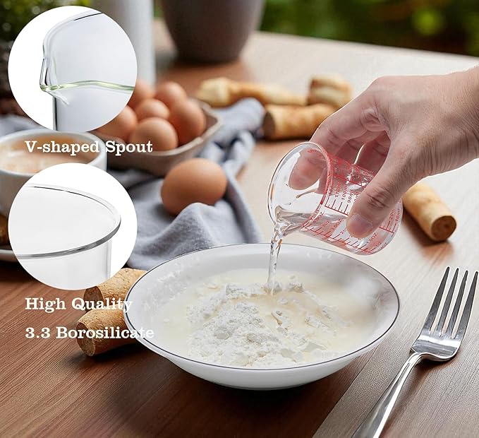 High Borosilicate Glass Measuring Cup-V-Shaped Spout，Glass Measuring Beaker - Image 3
