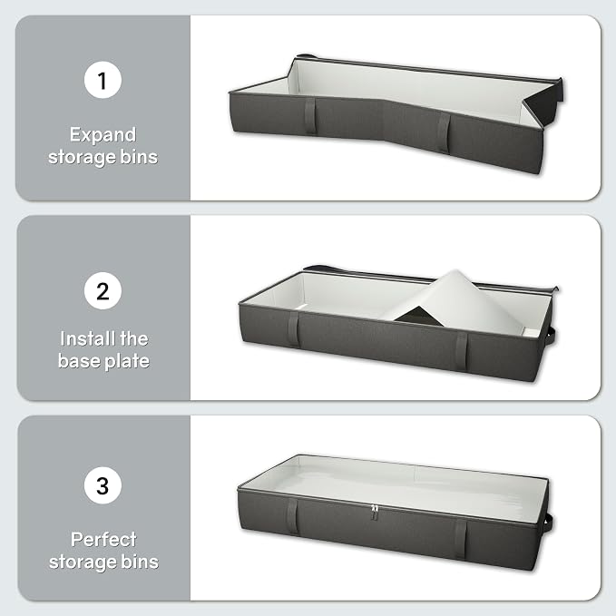 2-Pack Under Bed Storage Containers, 8 Inches Tall Underbed Clothes Storage - Image 8