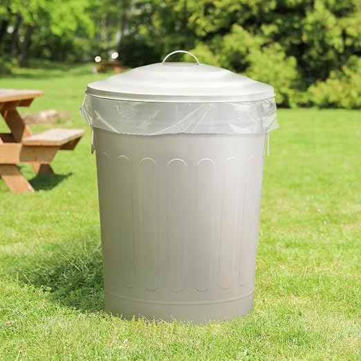 Plexon 13-Gallon Galvanized Steel Round Trash Can - Image 3