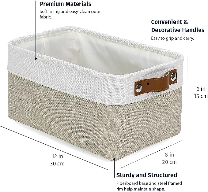 OrganiHaus Small Fabric Storage Baskets - Image 2