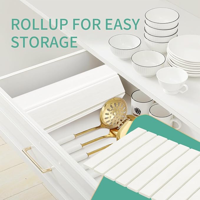 Stone Drying Mat for Kitchen Counter, Collapsible Dish Drying Mat, Fast Drying - Image 4