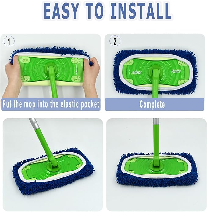 Reusable Microfiber Mop Pads Washable Wet Pads Compatible - Image 2