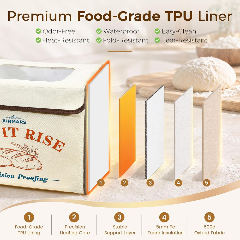Folding Bread Proofing Box, Precise 50-131°F Temp & 72H Timer Control
