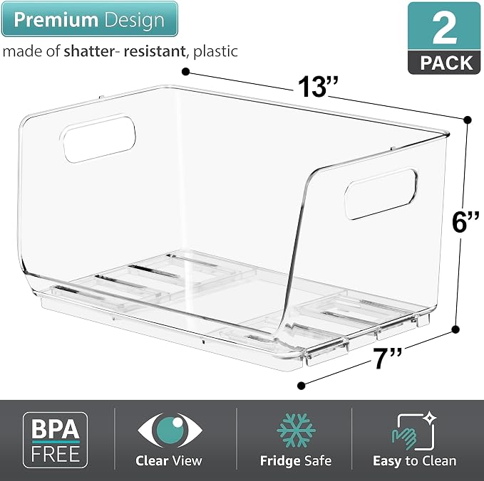 Sorbus Stackable Storage Bins Open Front - Image 2