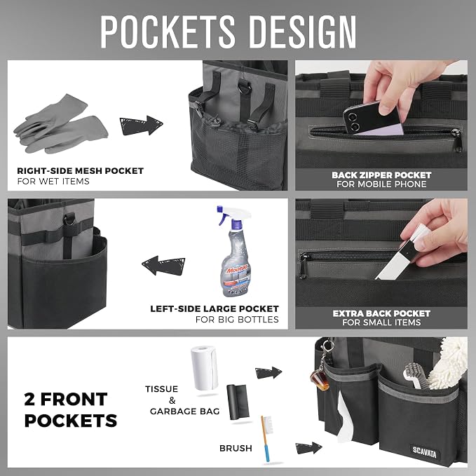 Compact Wearable Cleaning Caddy, Small Cleaning Caddy Supplies Organizer - Image 2