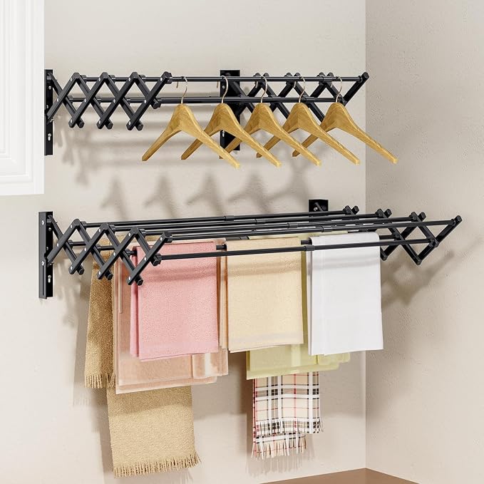 APEXCHASER Clothes Drying Rack Wall Mount, Laundry Drying Rack, Accordion by APEXCHASER