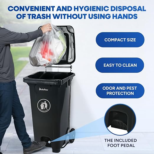 32 Gallon Step-On Large Outdoor Trash Can - Image 4
