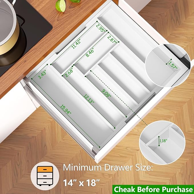 Pipishell Bamboo Expandable Drawer Organizer - Image 2