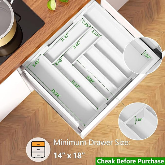 Pipishell Bamboo Expandable Drawer Organizer - Image 2