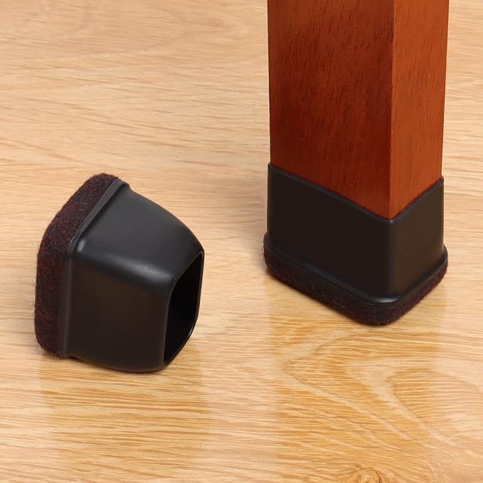 Ezprotekt 8 Pcs Rectangle Black Silicone Chair Leg Floor Protectors - Image 8