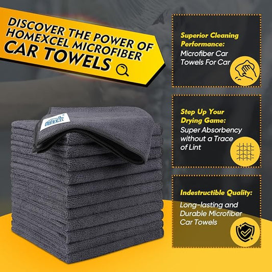 HOMEXCEL Microfiber Cleaning Cloth 20 Pack 11.5 x 11.5 inch Microfiber Towels - Image 2