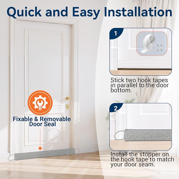 Door Draft Stopper for Bottom of Door, 36’’ Heavy Duty Under Door Draft Blocker - Image 5