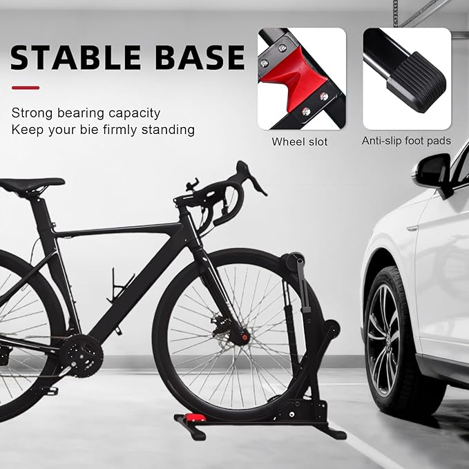 Heavy-Duty Floor Bike Stand, Freestanding Bicycle Storage Rack, Adjustable Dual - Image 5