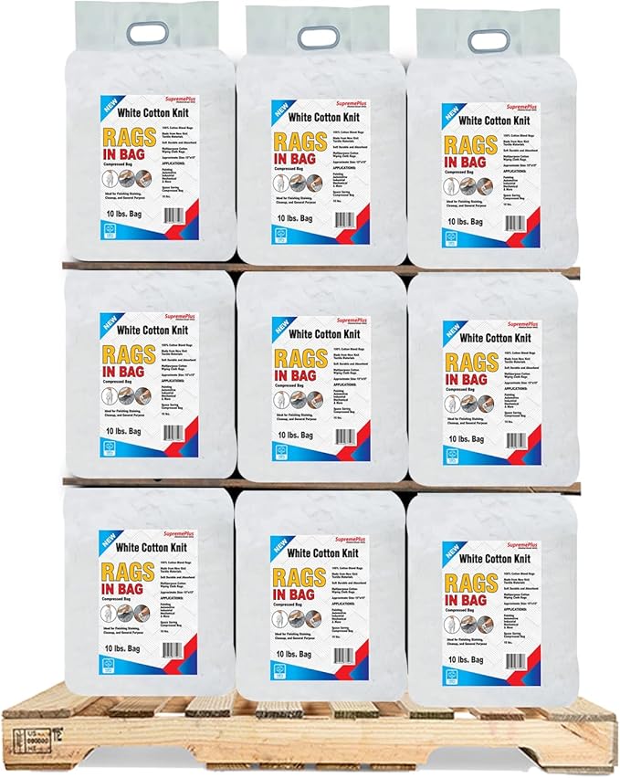 Premium White T-Shirt Cleaning Rags – White Cotton Rag by SupremePlus