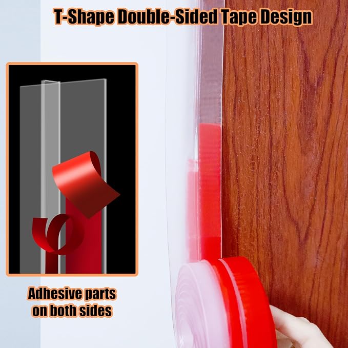 Orghtin T-Shaped Silicone Seal Strip, 40Ft Door Draft Stopper - Image 3