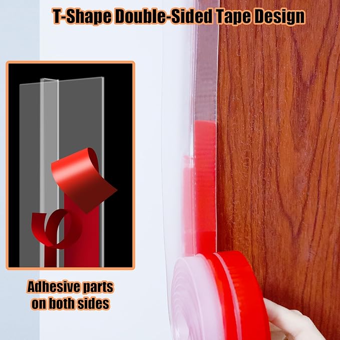 Orghtin T-Shaped Silicone Seal Strip, 10Ft Door Draft Stopper - Image 3