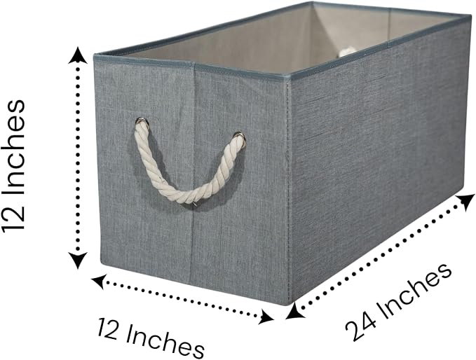 Storage Bins with Rope Handles, Large Decorative Storage Boxes - Image 2