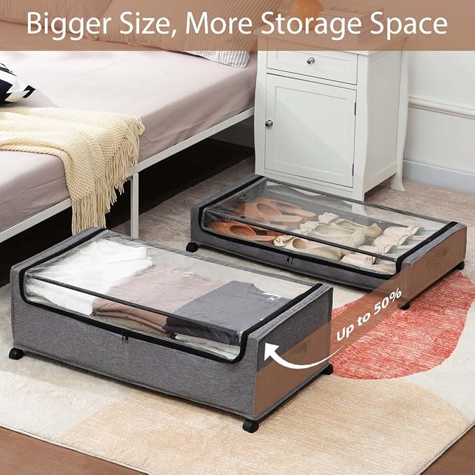 Under Bed Storage with Wheels, Under The Bed Storage Drawers On Wheels - Image 5