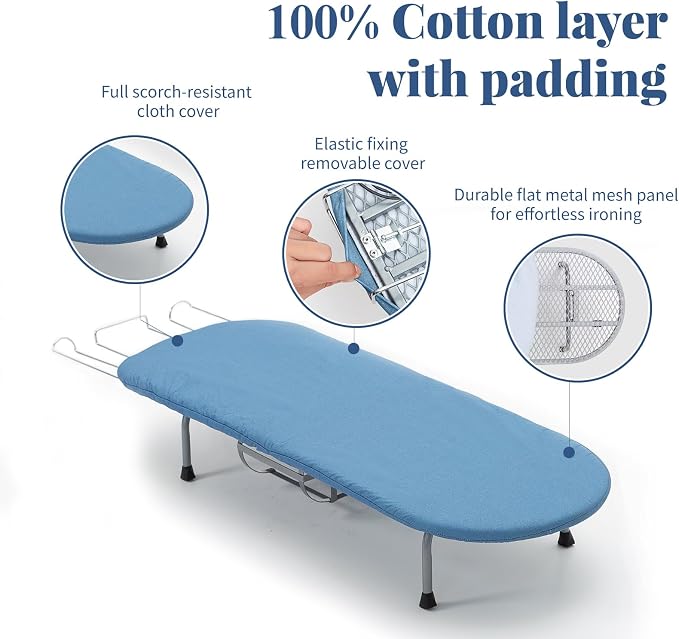 Metal Foldable Iron Board with Iron Holder, RAINHOL Small Ironing Board - Image 4