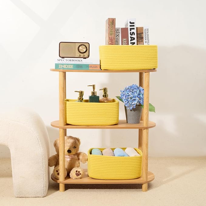 Small Storage Baskets for Organizing | Closet Organizer Bins | Shelf Toy Basket - Image 6