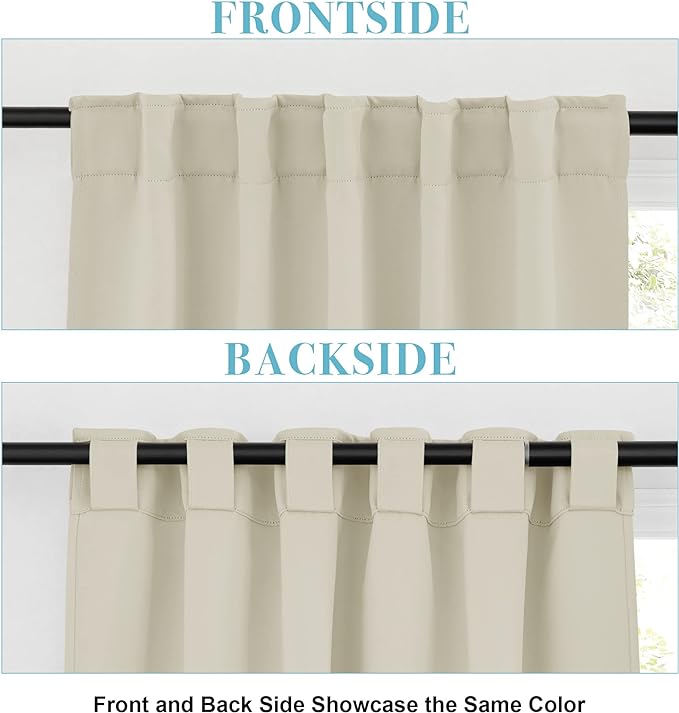 RYB HOME Room Darkening Curtains 2 Panels Set, Energy Efficient Privacy Drapes - Image 2