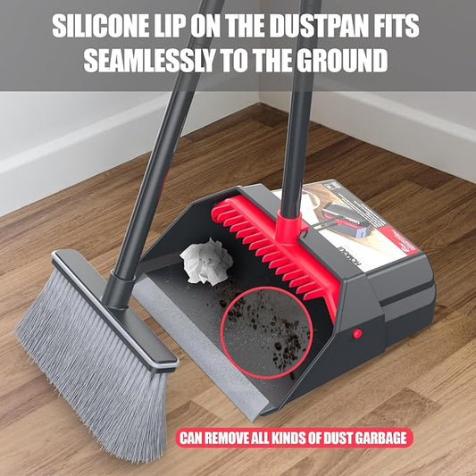 Broom with Dustpan Combo Set, Dust Pans with Long Handle, Brooms with Dustpan - Image 2