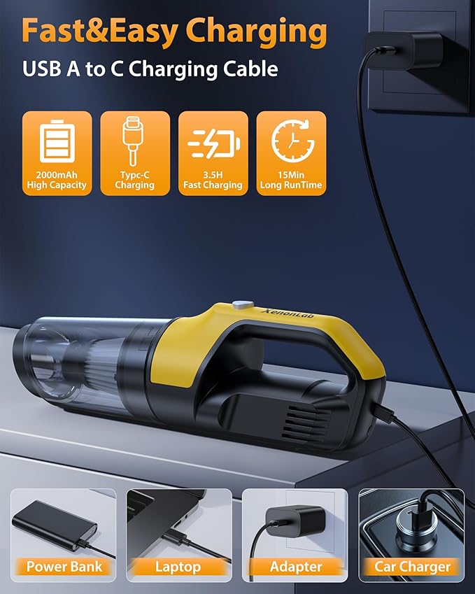 Handheld Vacuum Cordless 1.1 Pounds Car Vac 10000PA Hand Held Vacuums 4-in-1 - Image 5