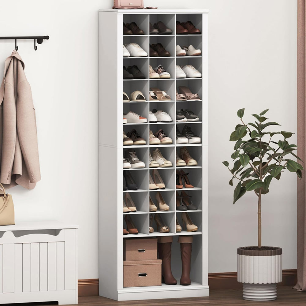 Hzuaneri 11 Tiers Shoe Storage Cabinet, Tall Shoes Cabinet with Cubby