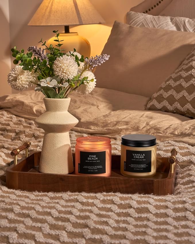 M&SENSE Pink Beach Sands Jar Candle, 11.6oz Pineapple & Coconut Scented Natural - Image 5
