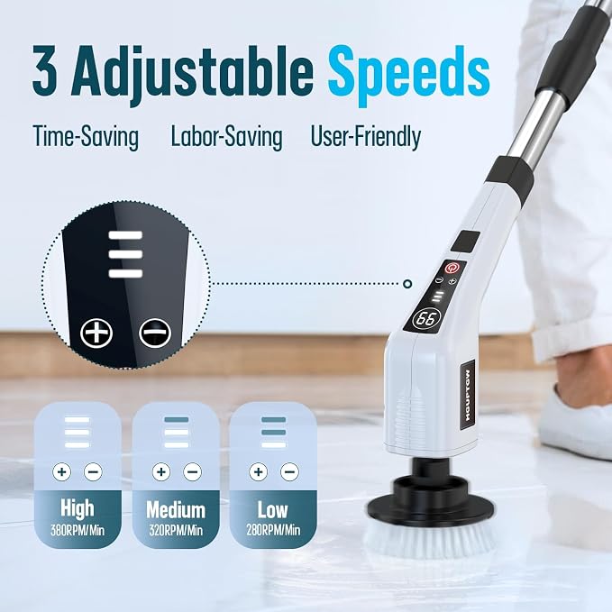 Electric Spin Scrubber, Cleaning Brushes - Image 4