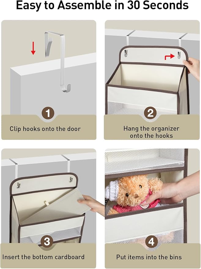 Yecaye Hanging Over the Door Organizer 1 Pack, 35.2lbs Load Toy Stuffed Animal - Image 8