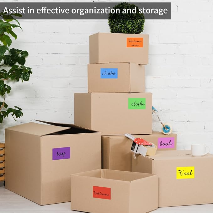 STARLIBOO Colored Labels Stickers, 3 x 2 Inch Rectangular Moving Labels - Image 6
