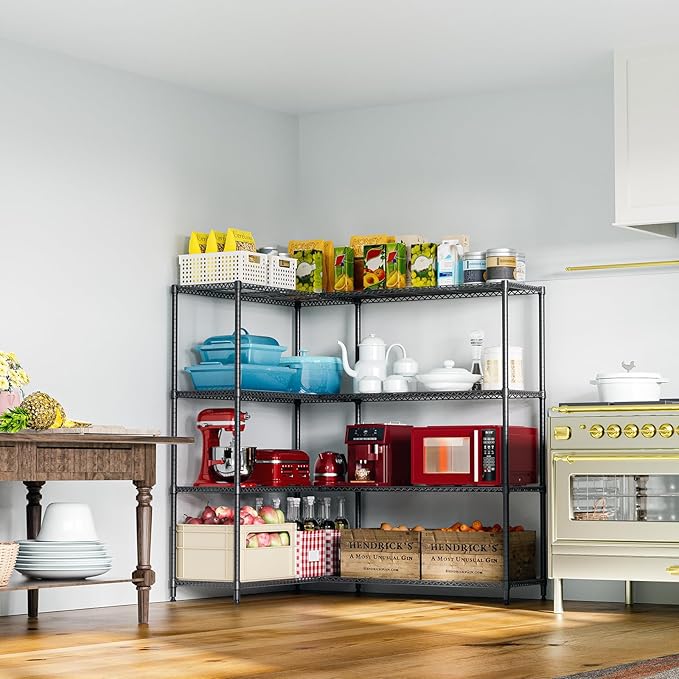 IZEUK Linked Storage Racks, DIY Adjustable Heavy Duty Metal Shelving Unit - Image 2