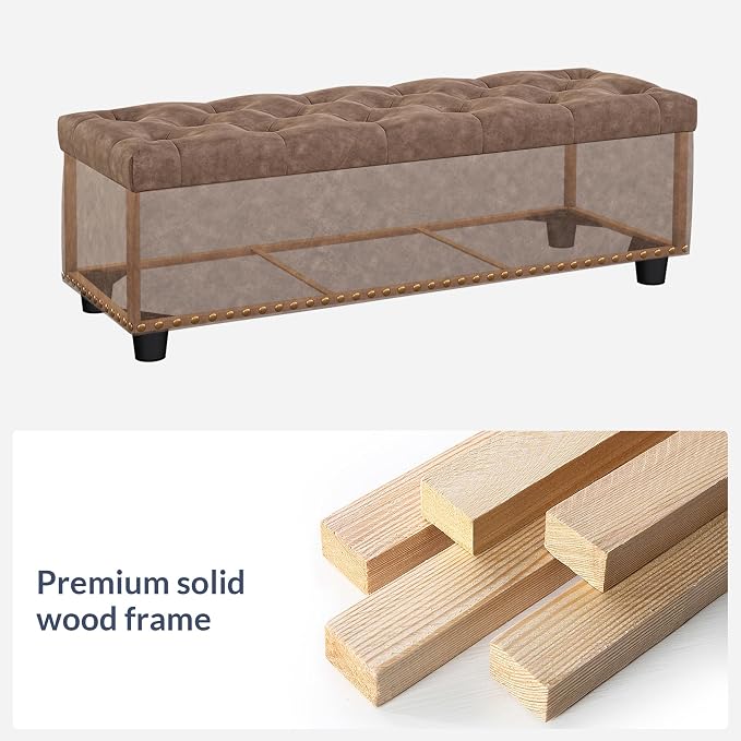 BELLEZE 47" Storage Ottoman, Storage Bench - Image 3